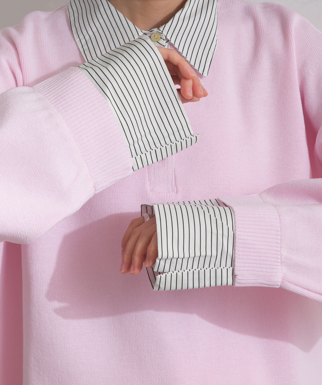 ストライプシャツドッキングポロ