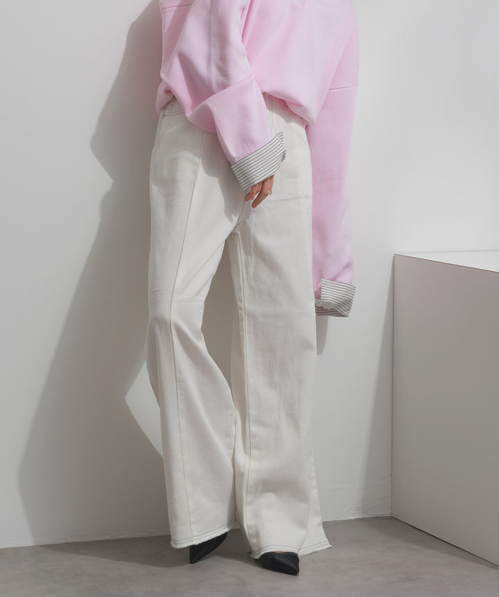 ツートーンバイカラーデニムパンツ