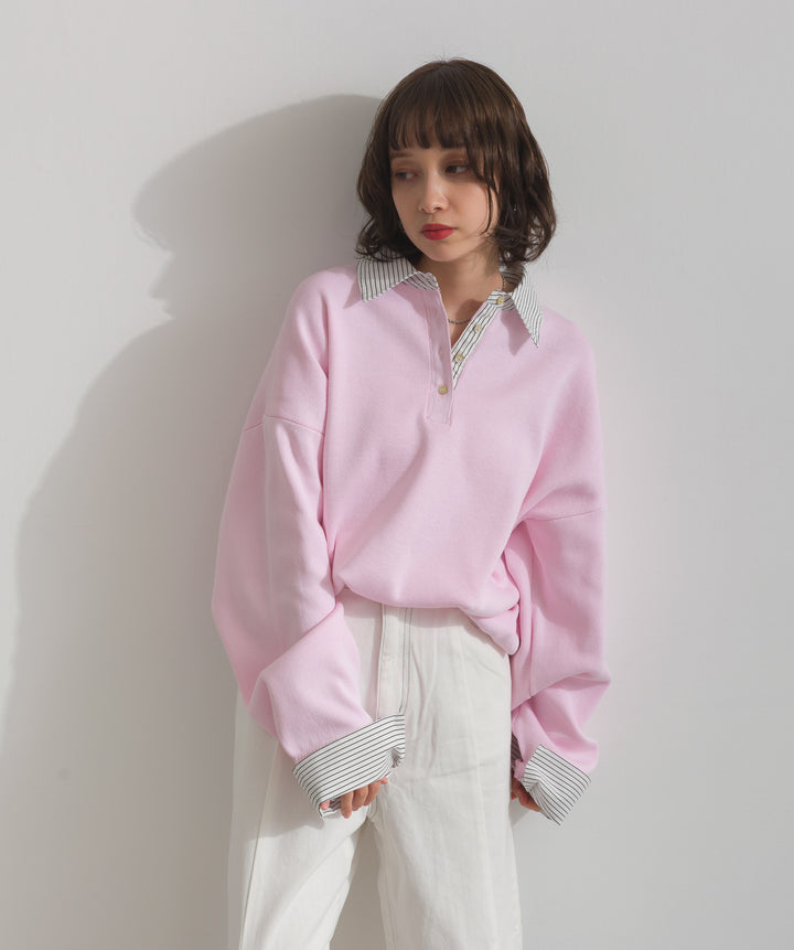 ストライプシャツドッキングポロ