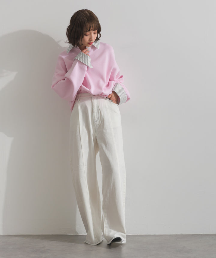 ストライプシャツドッキングポロ