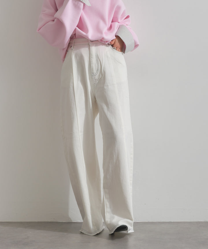 ツートーンバイカラーデニムパンツ