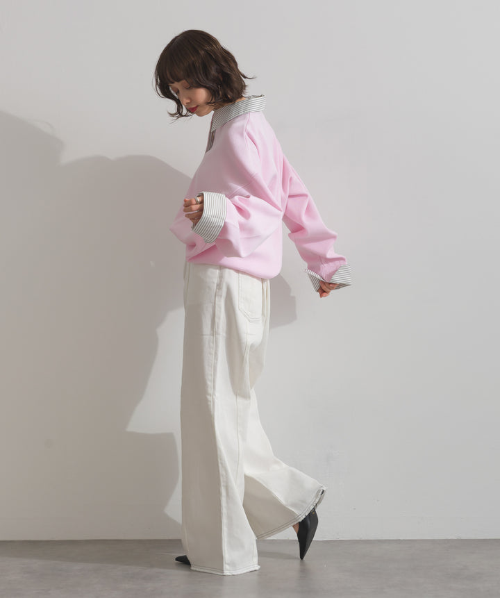 ストライプシャツドッキングポロ