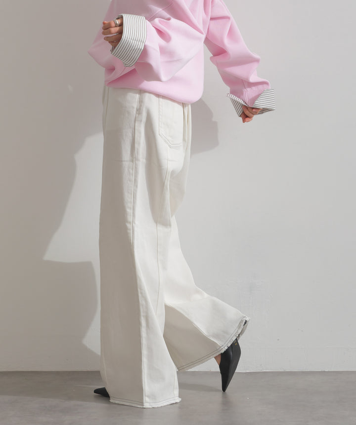 ツートーンバイカラーデニムパンツ