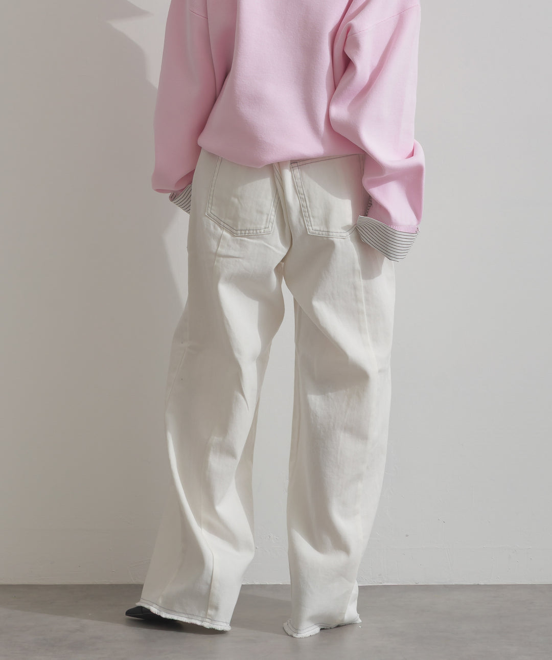 ツートーンバイカラーデニムパンツ