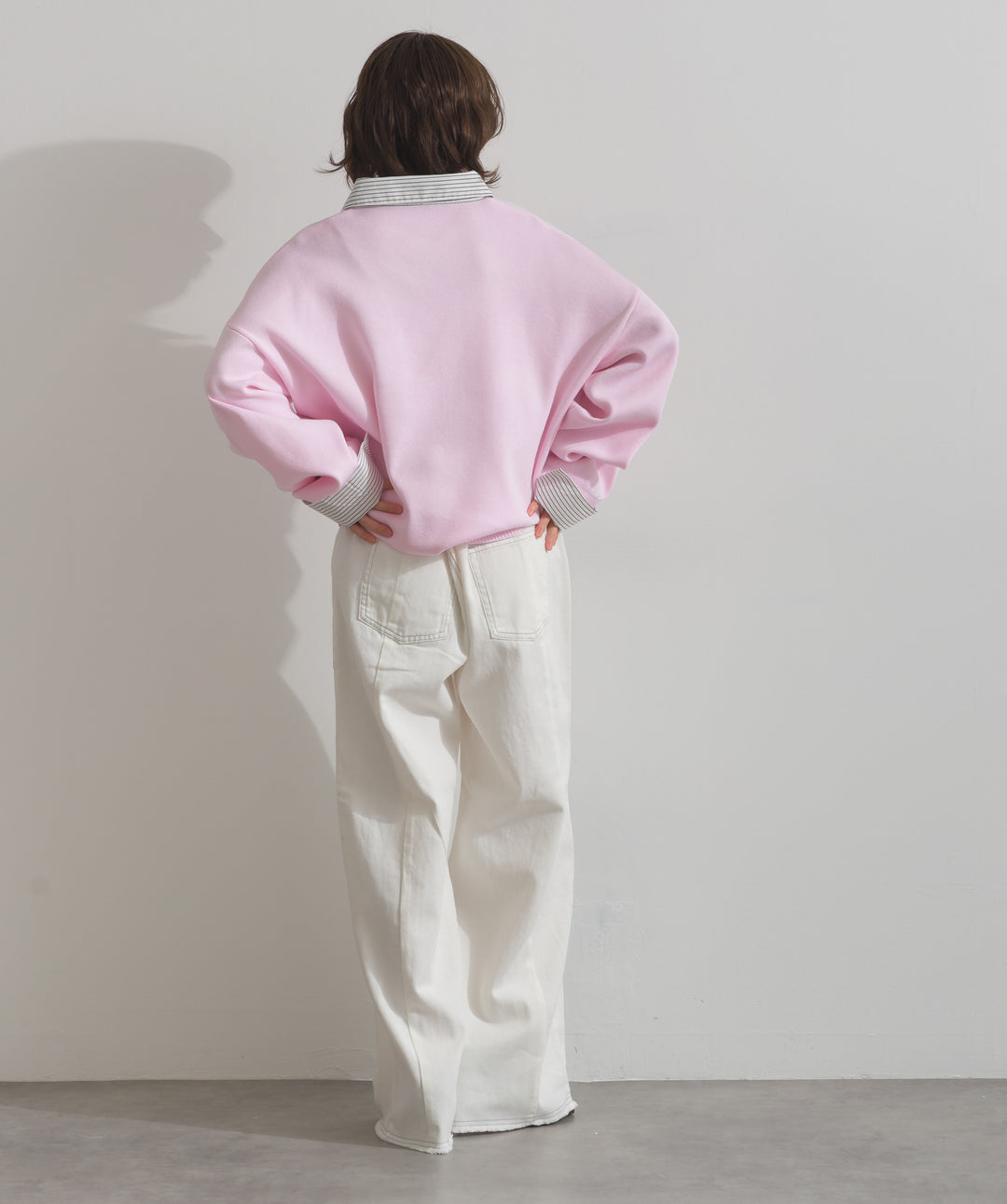 ストライプシャツドッキングポロ