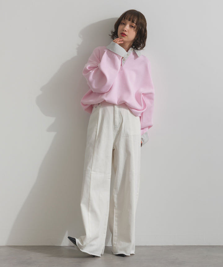 ストライプシャツドッキングポロ