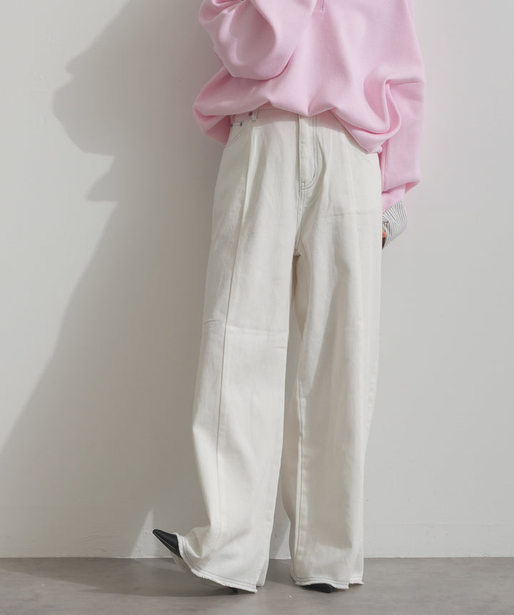 ツートーンバイカラーデニムパンツ