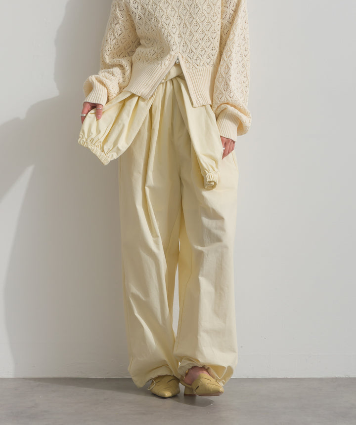 合繊ツイルスタンドウエスト巻きジョガーパンツ