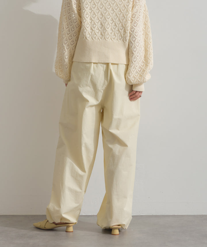 合繊ツイルスタンドウエスト巻きジョガーパンツ