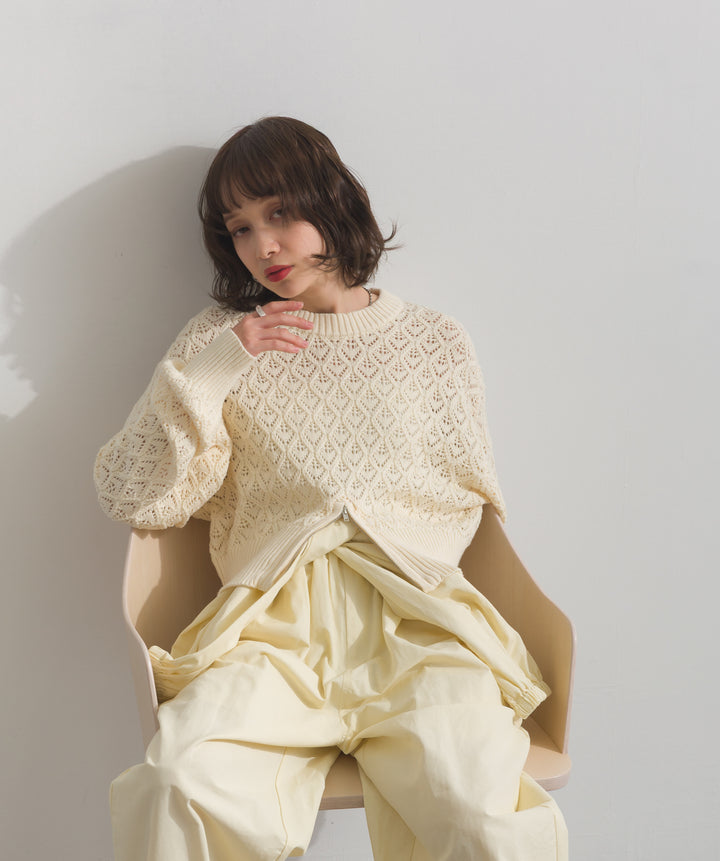 フロントスリットZIPニット