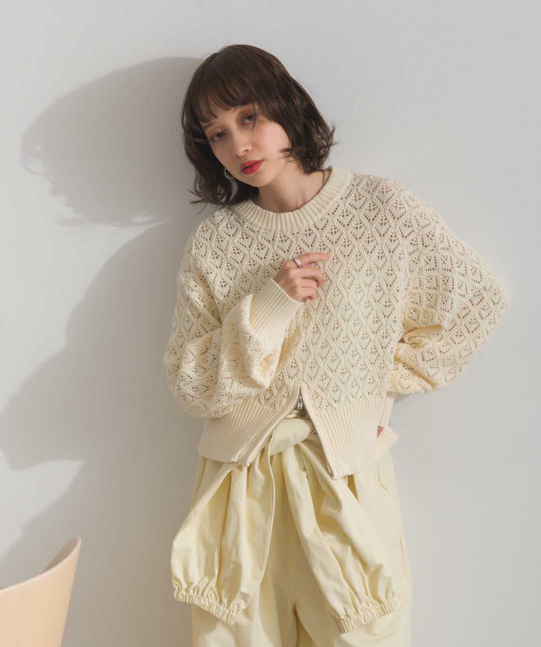 フロントスリットZIPニット