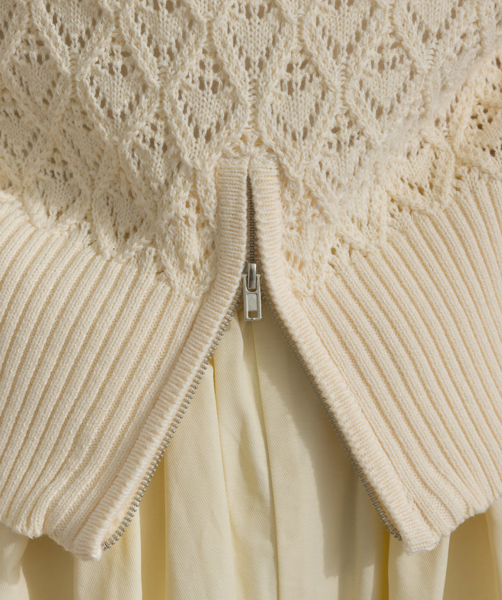 フロントスリットZIPニット