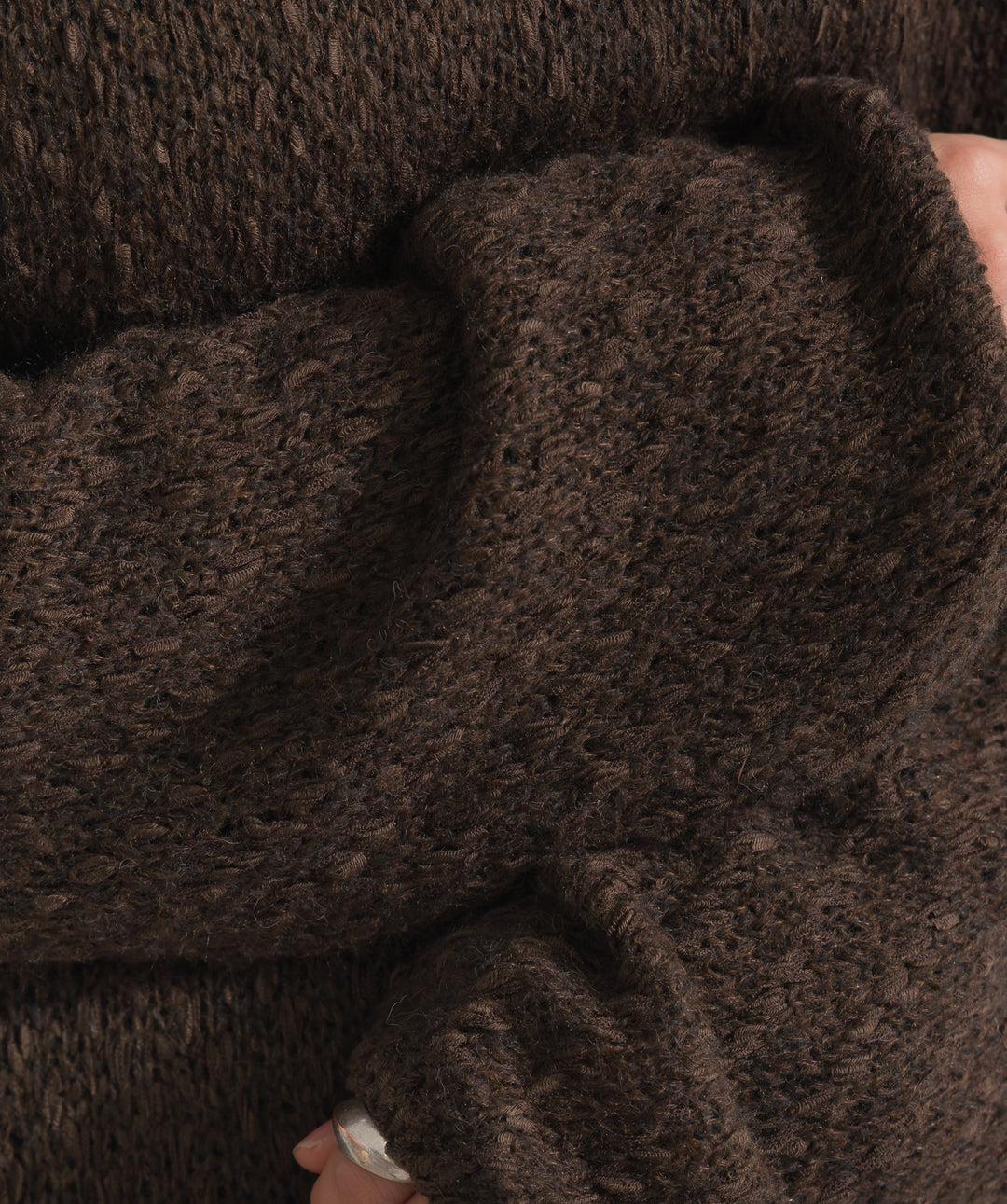 異素材ミックスヤーンニットプルオーバー