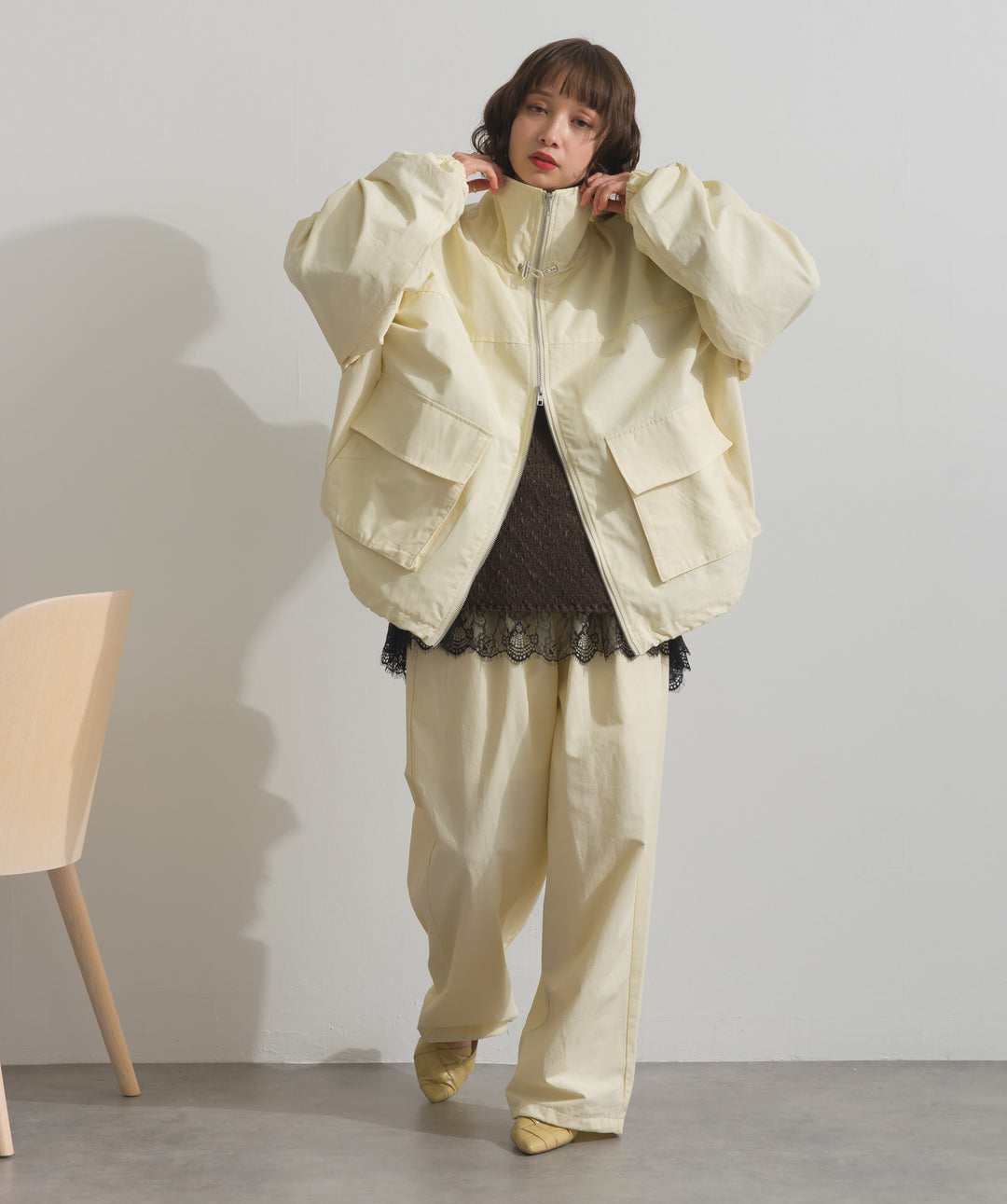 合繊ツイルスタンドジャッケット