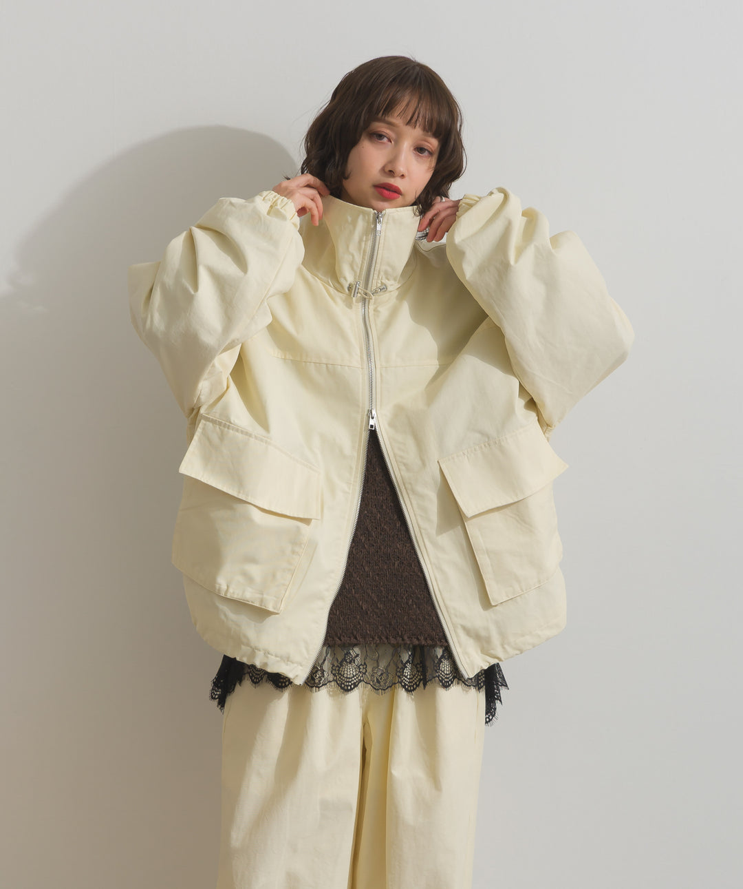 合繊ツイルスタンドジャッケット