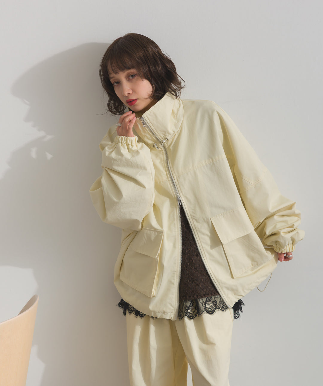 合繊ツイルスタンドジャッケット