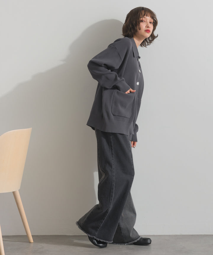 ツートーンバイカラーデニムパンツ