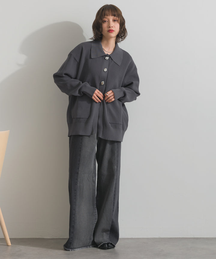 ツートーンバイカラーデニムパンツ