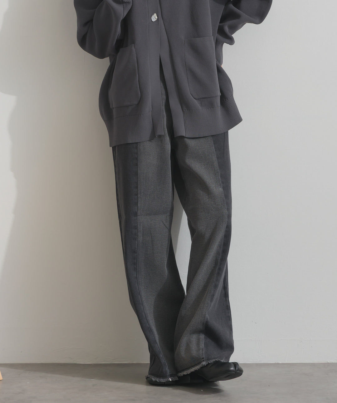 ツートーンバイカラーデニムパンツ