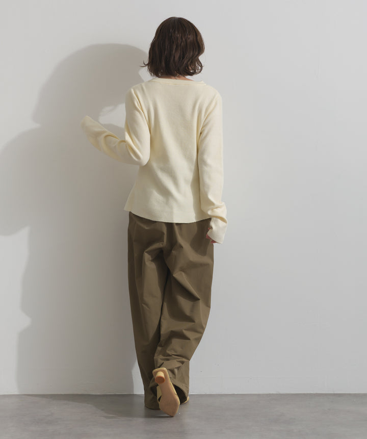 合繊ツイルスタンドウエスト巻きジョガーパンツ