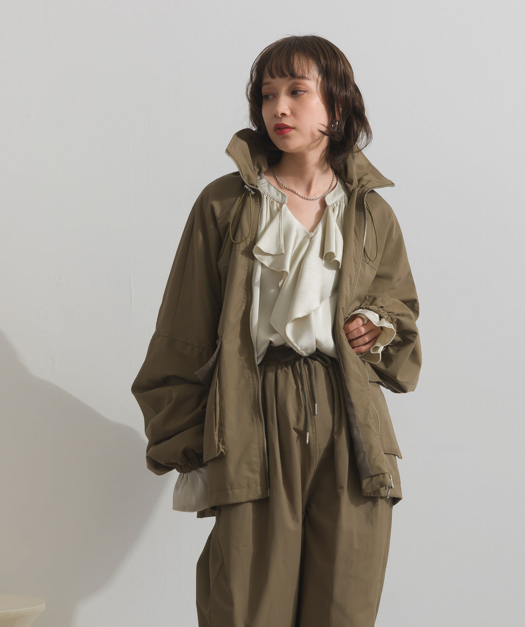 合繊ツイルスタンドジャッケット