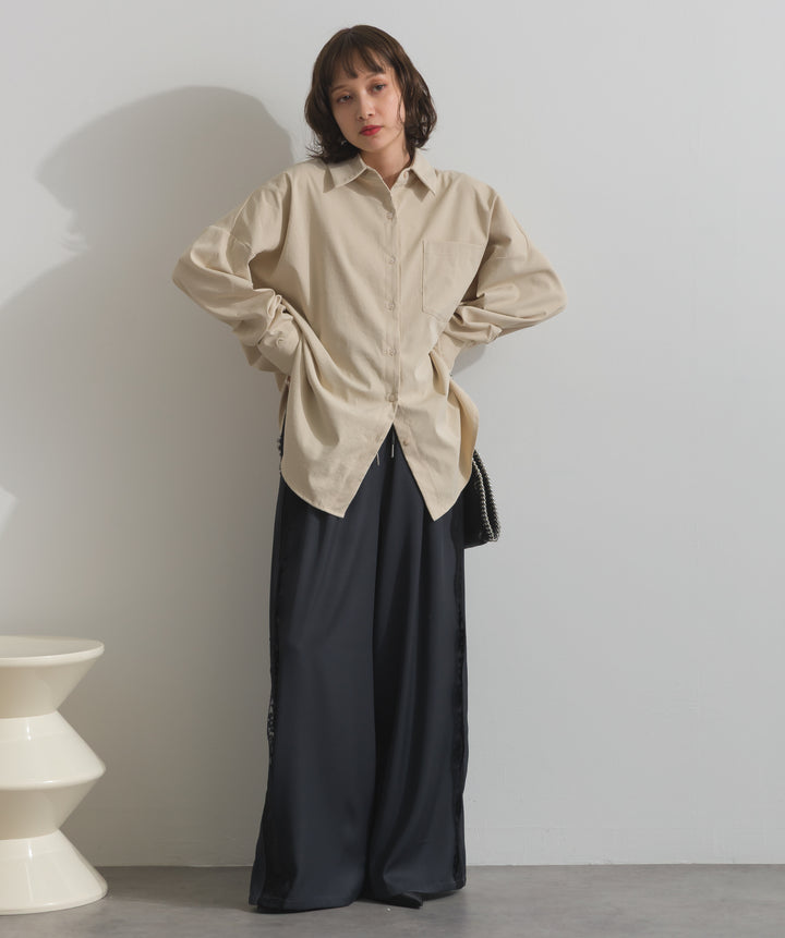 サイドレースワイドパンツ