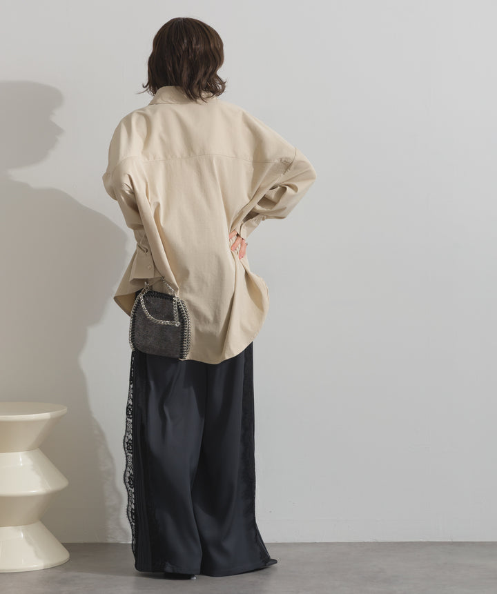 サイドレースワイドパンツ