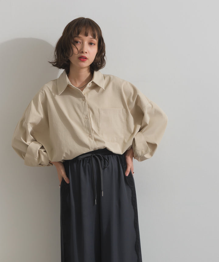 スリーブアレンジドレープシャツ