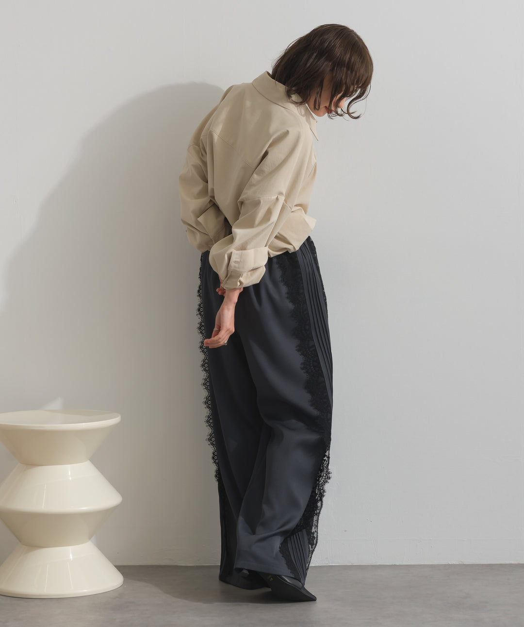 スリーブアレンジドレープシャツ