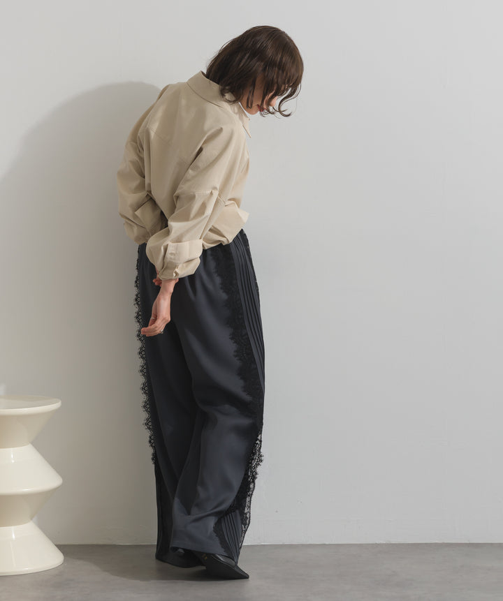 サイドレースワイドパンツ