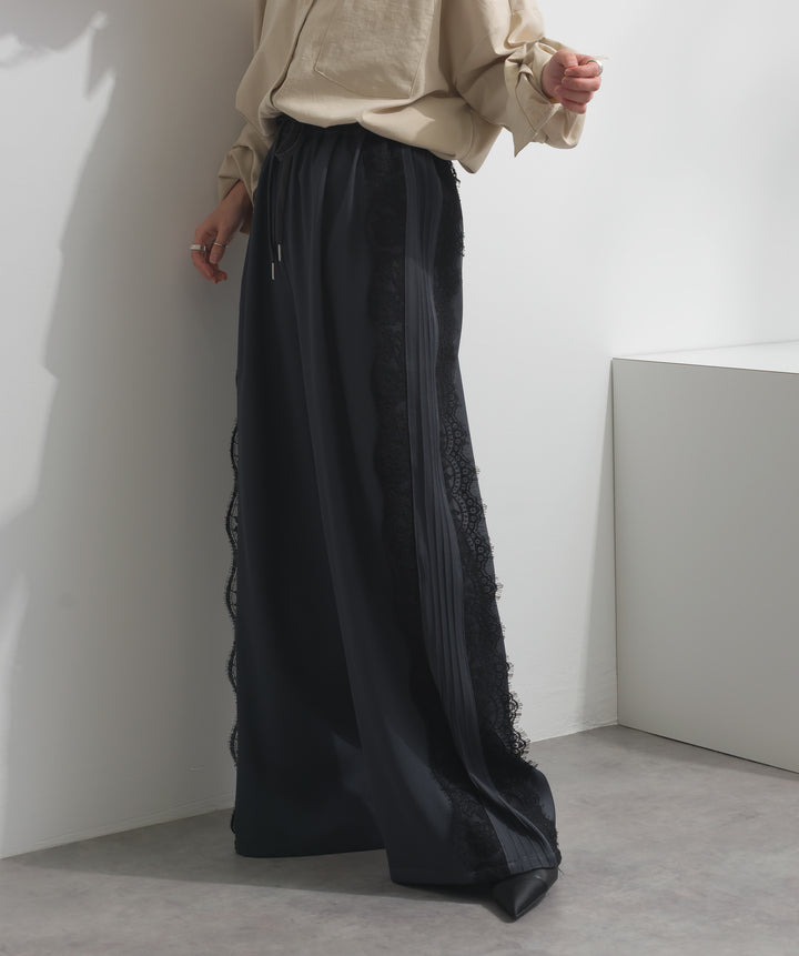 サイドレースワイドパンツ