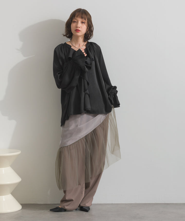 シアーレイヤードラップパンツ