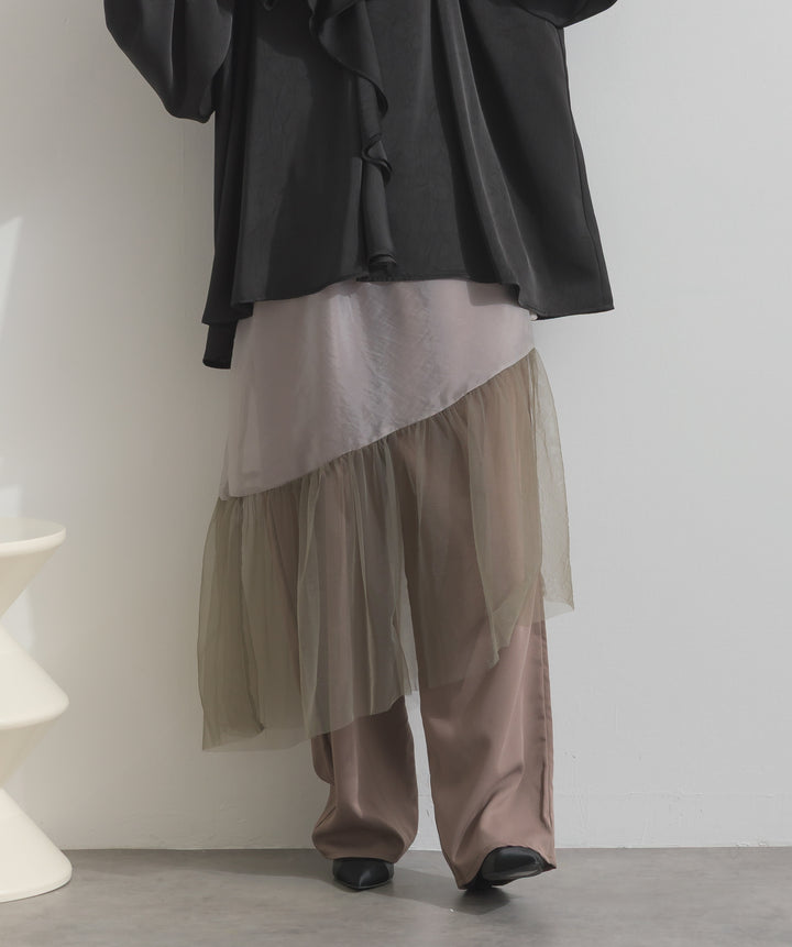 シアーレイヤードラップパンツ