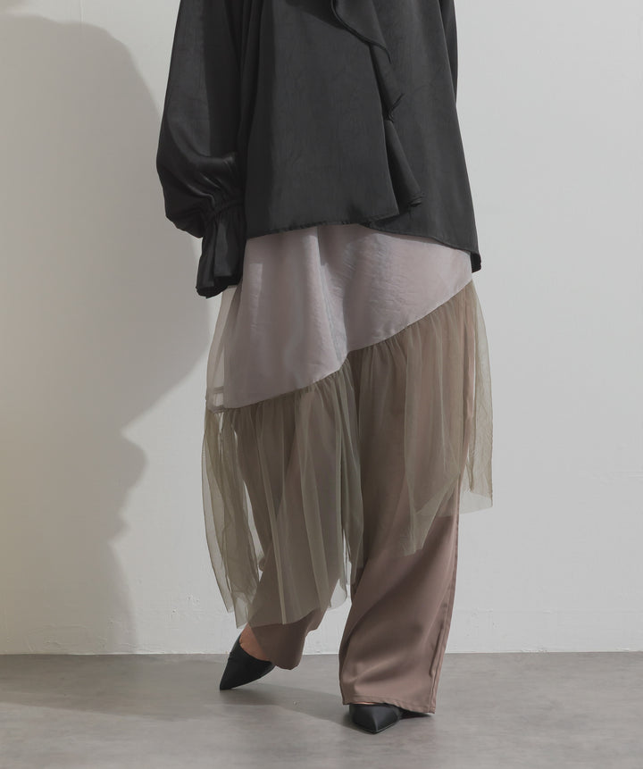 シアーレイヤードラップパンツ