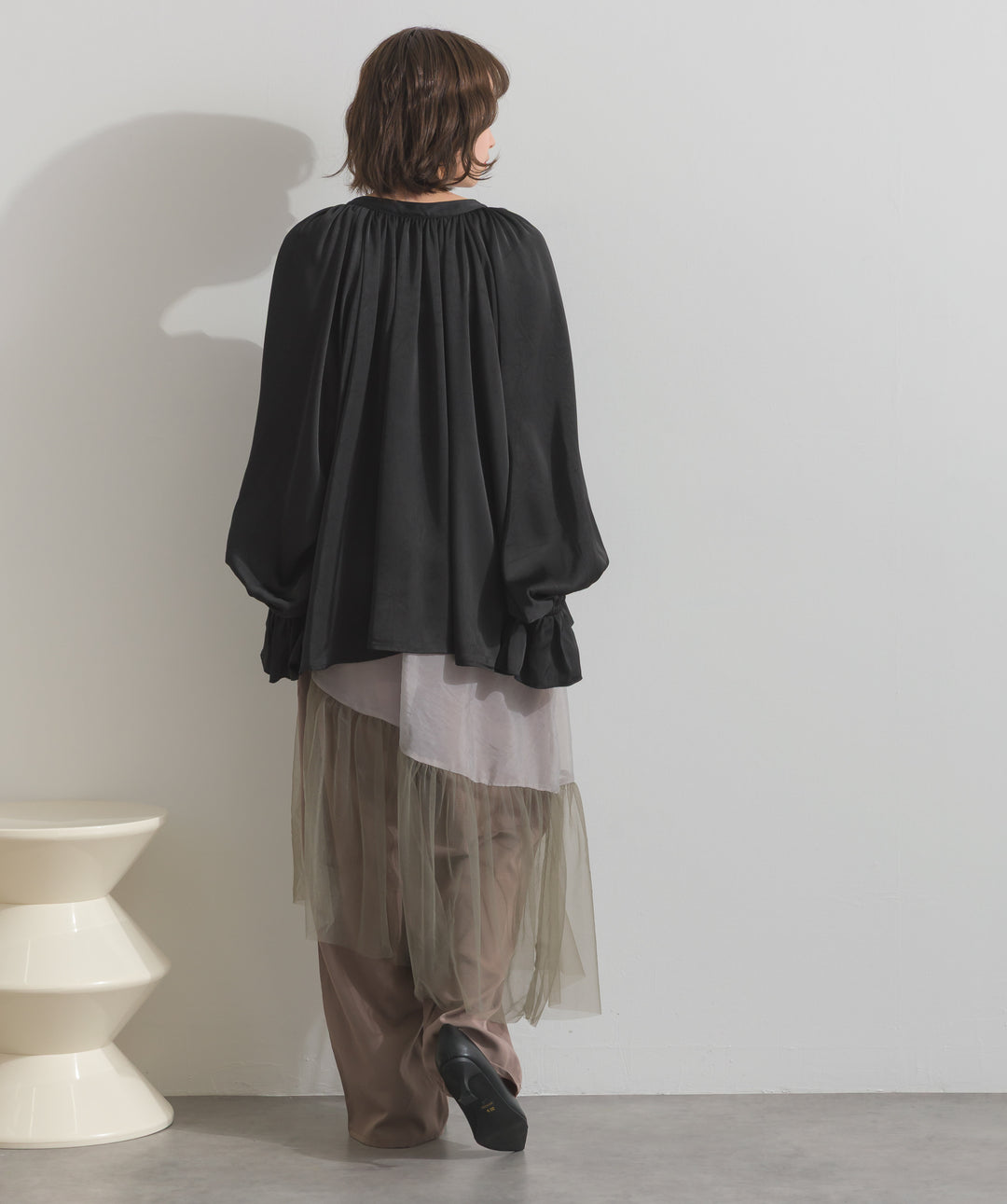 シアーレイヤードラップパンツ