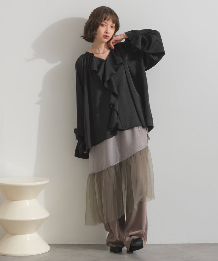 フリルギャザーブラウス