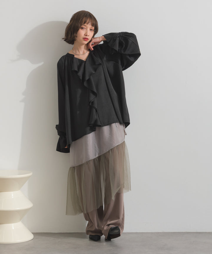 シアーレイヤードラップパンツ