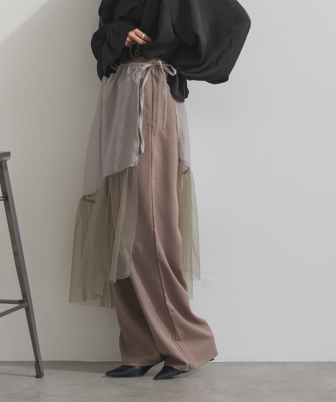 シアーレイヤードラップパンツ