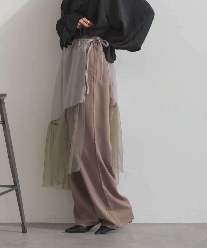 シアーレイヤードラップパンツ