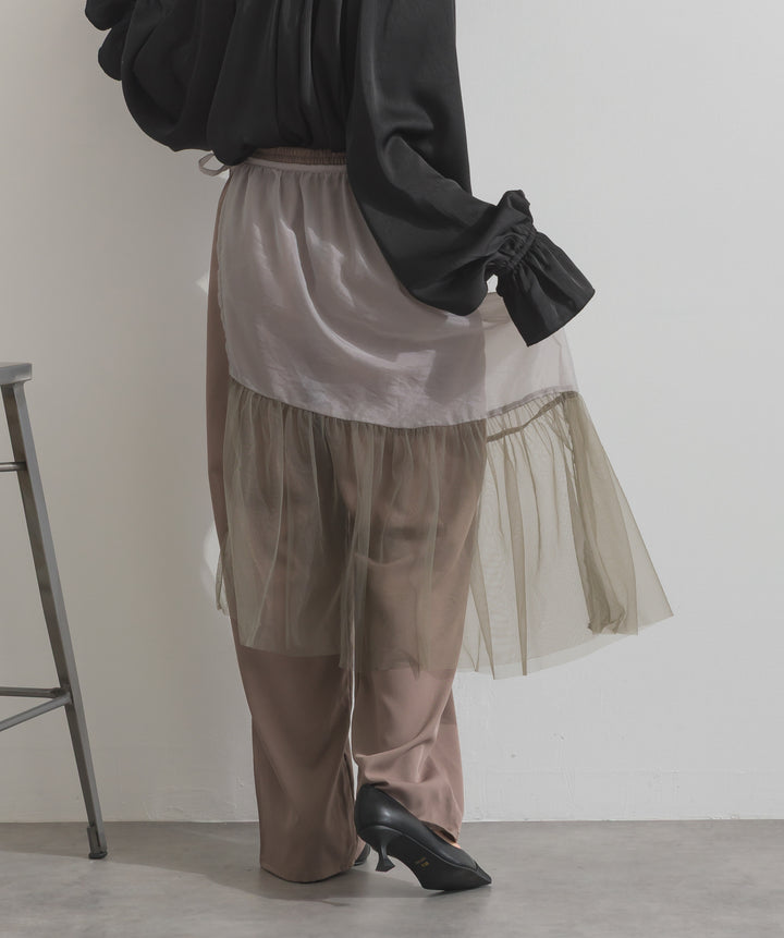 シアーレイヤードラップパンツ