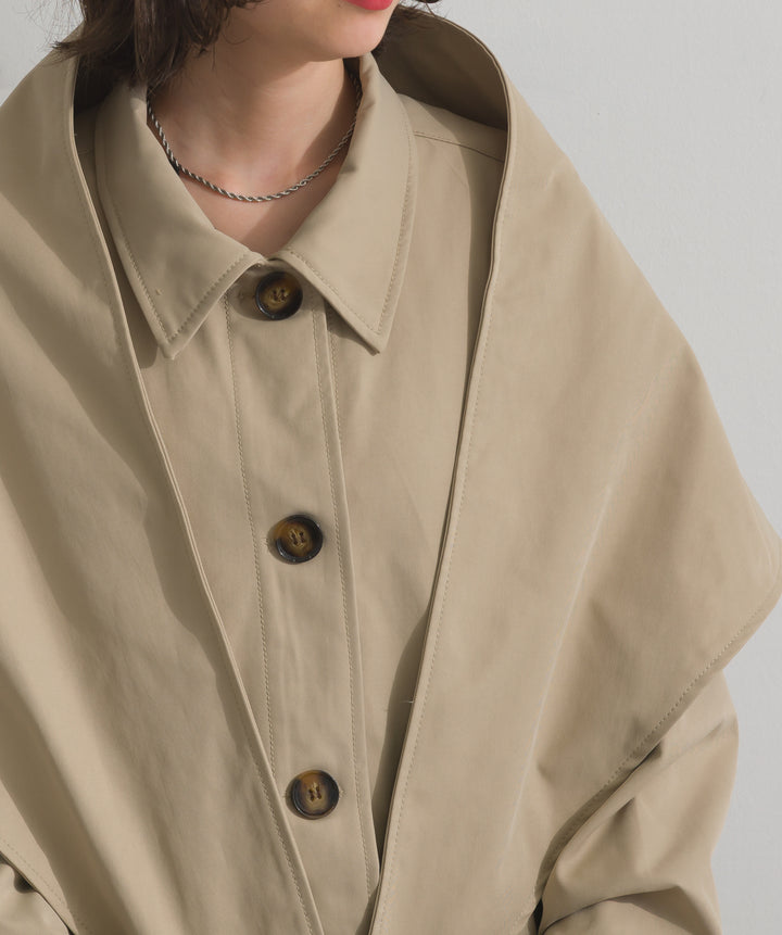 コンパクトツイルスカーフ付きコート