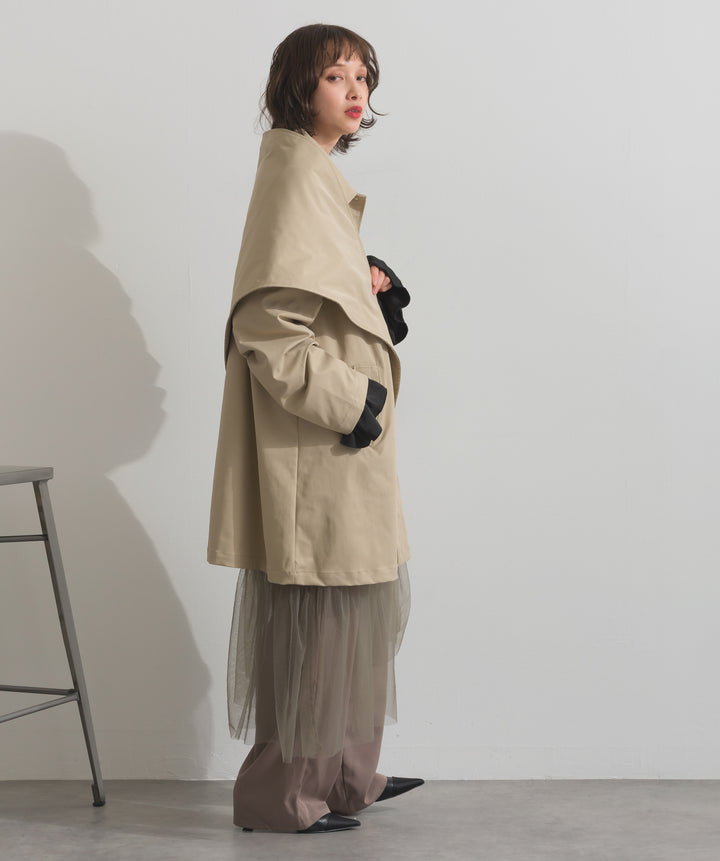 コンパクトツイルスカーフ付きコート