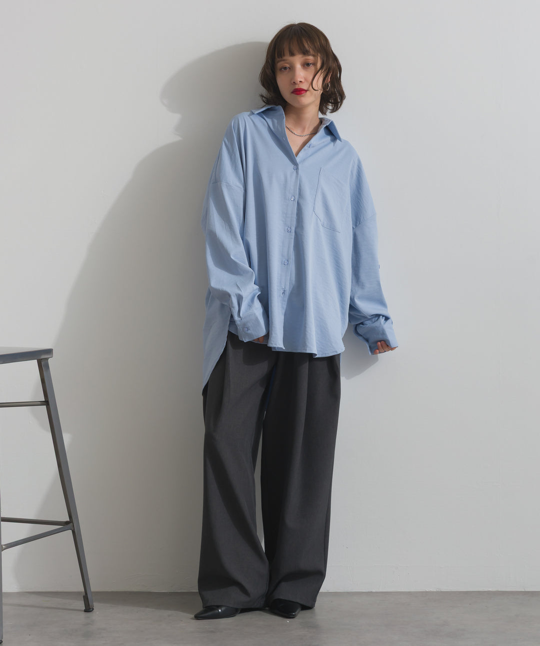 スリーブアレンジドレープシャツ