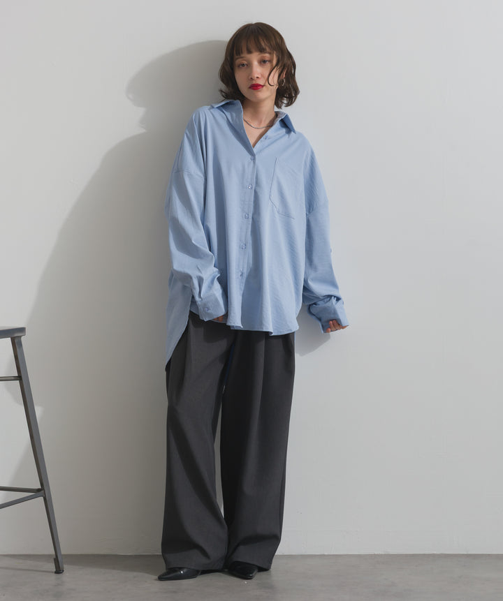 アシンメトリーウエストタックパンツ