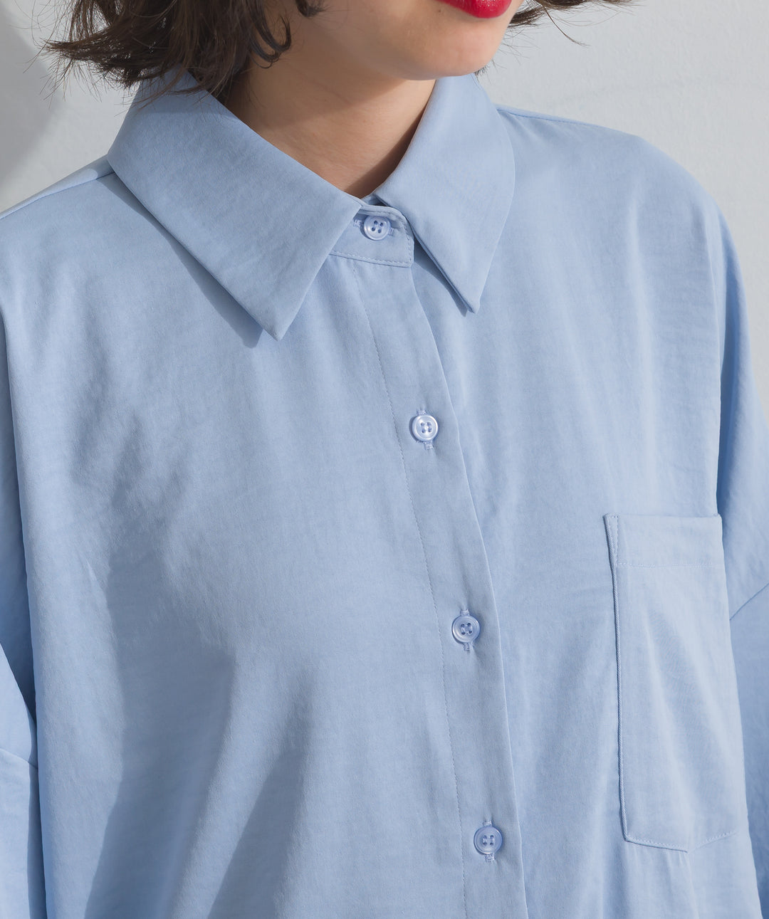 スリーブアレンジドレープシャツ