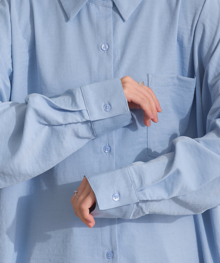 スリーブアレンジドレープシャツ