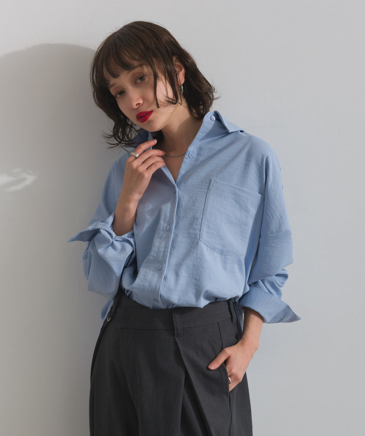 スリーブアレンジドレープシャツ