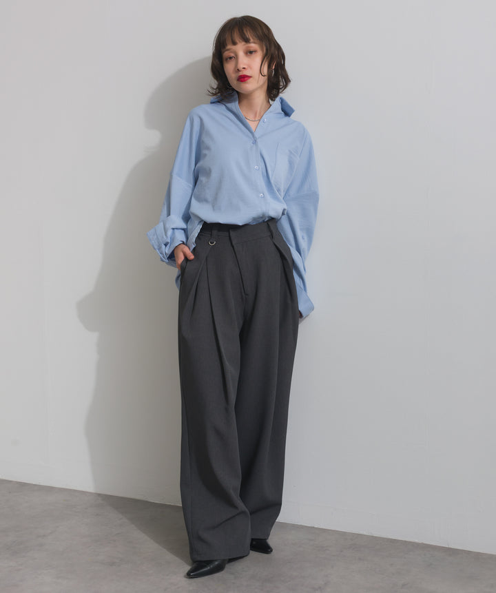 アシンメトリーウエストタックパンツ