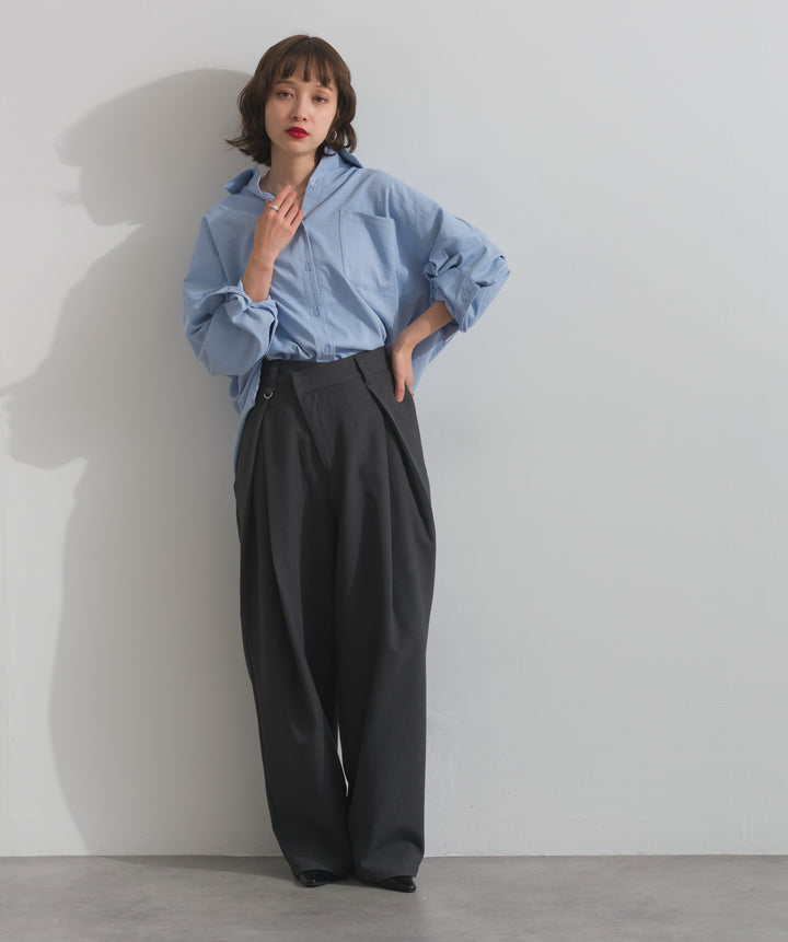 スリーブアレンジドレープシャツ