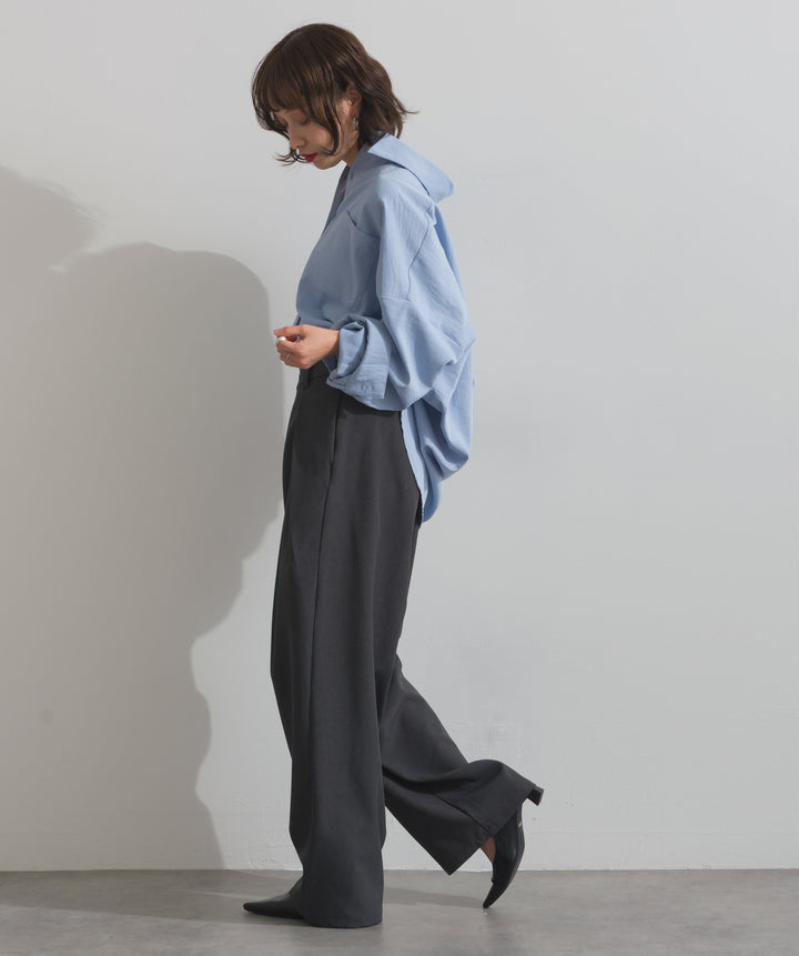 アシンメトリーウエストタックパンツ
